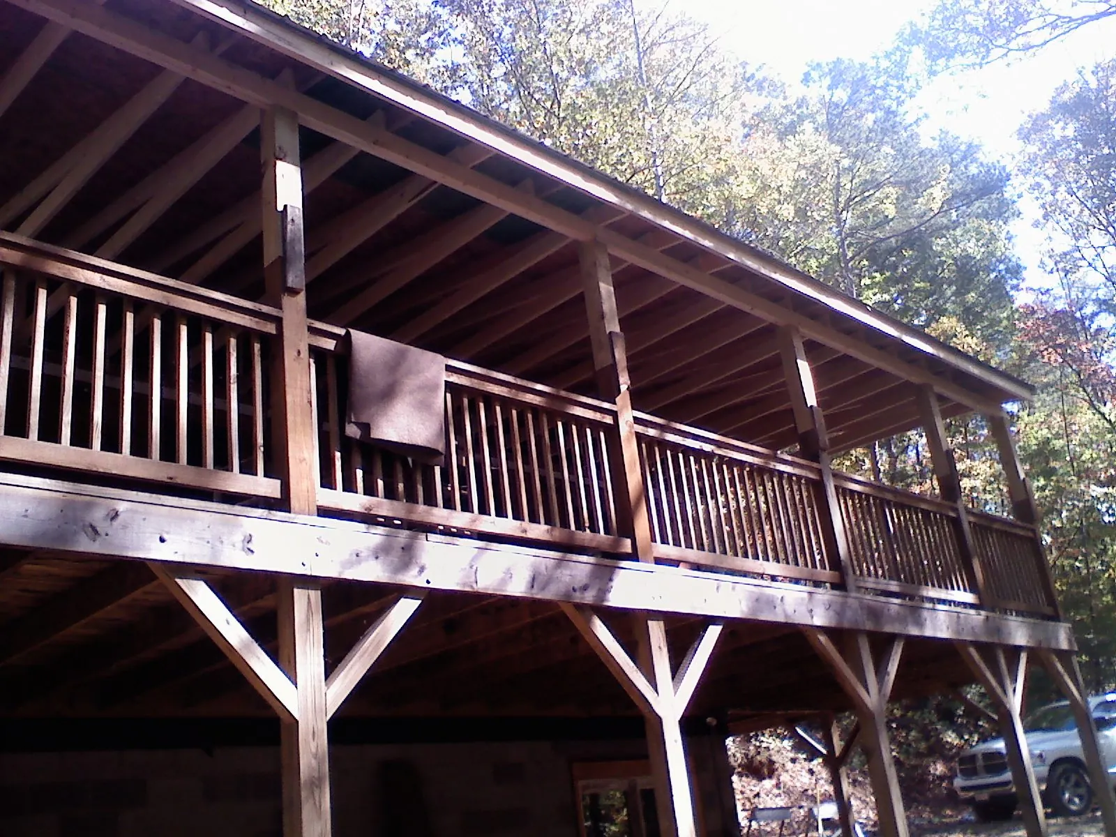 Timber framing under a new elevated porch and deck — Roof Leak Repair in East Rutherford by Roofing Brothers